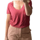 Free People - Distressed V Neck T-shirt