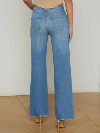 L'Agence - Calça jeans Scottie de perna larga