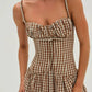 For Love & Lemons - Gingerbread Gingham Midi Dress