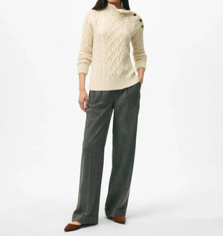 Brooks Brothers - Funnel Neck Aran Llama Blend Sweater
