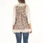 Paparazzi By Biz - Dusty Floral Faux Suede & Faux Shearling Long Vest