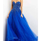 Jovani - Beaded Bodice Strapless Gown