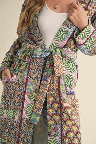&Merci - Patchwork Print Long Jacket