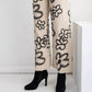 Easel - Flower Print Washed Wide Pants