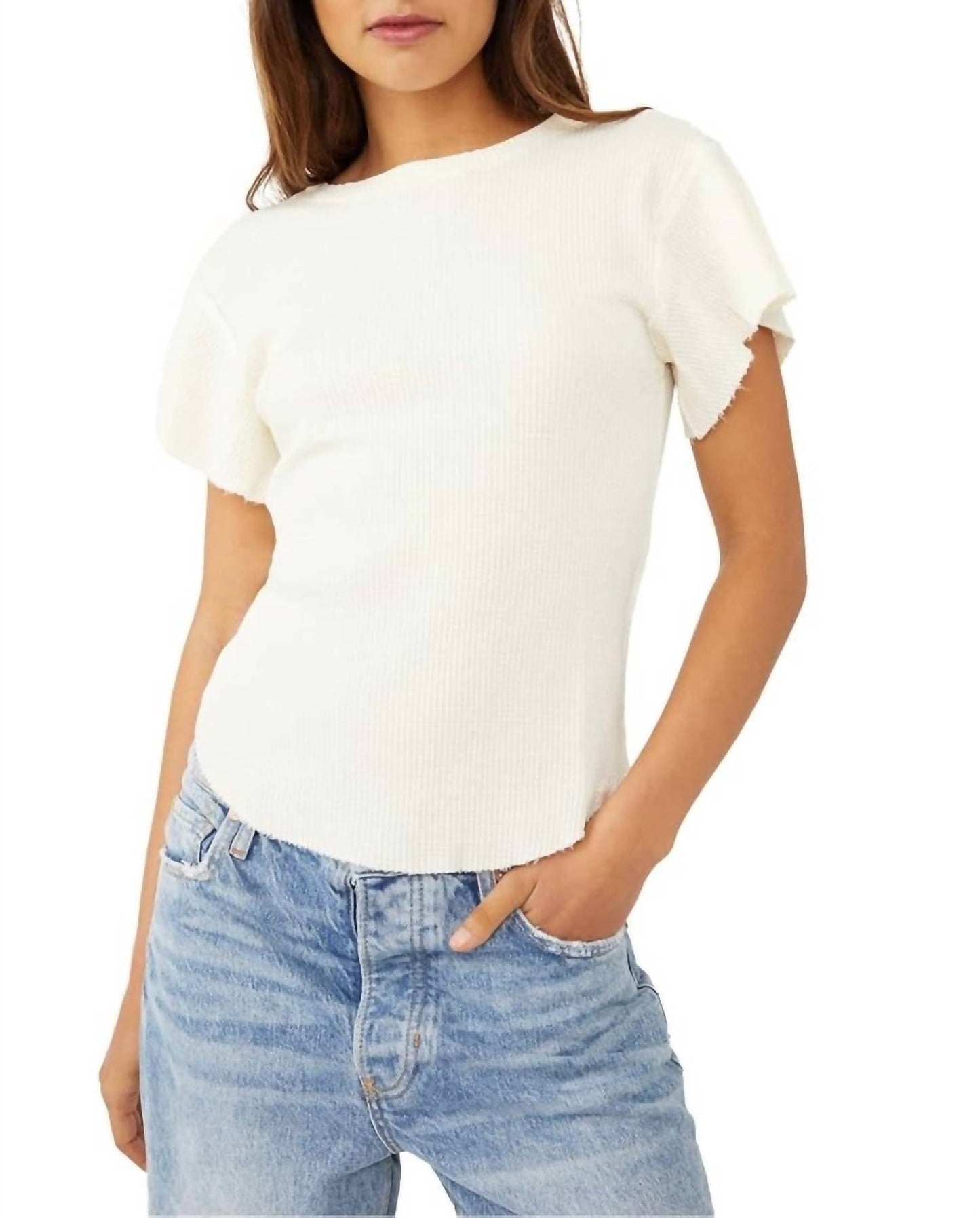 Free People - What's Up Baby Waffle Tee