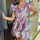 Day + Moon - Floral Jacquard Ruffle Dress