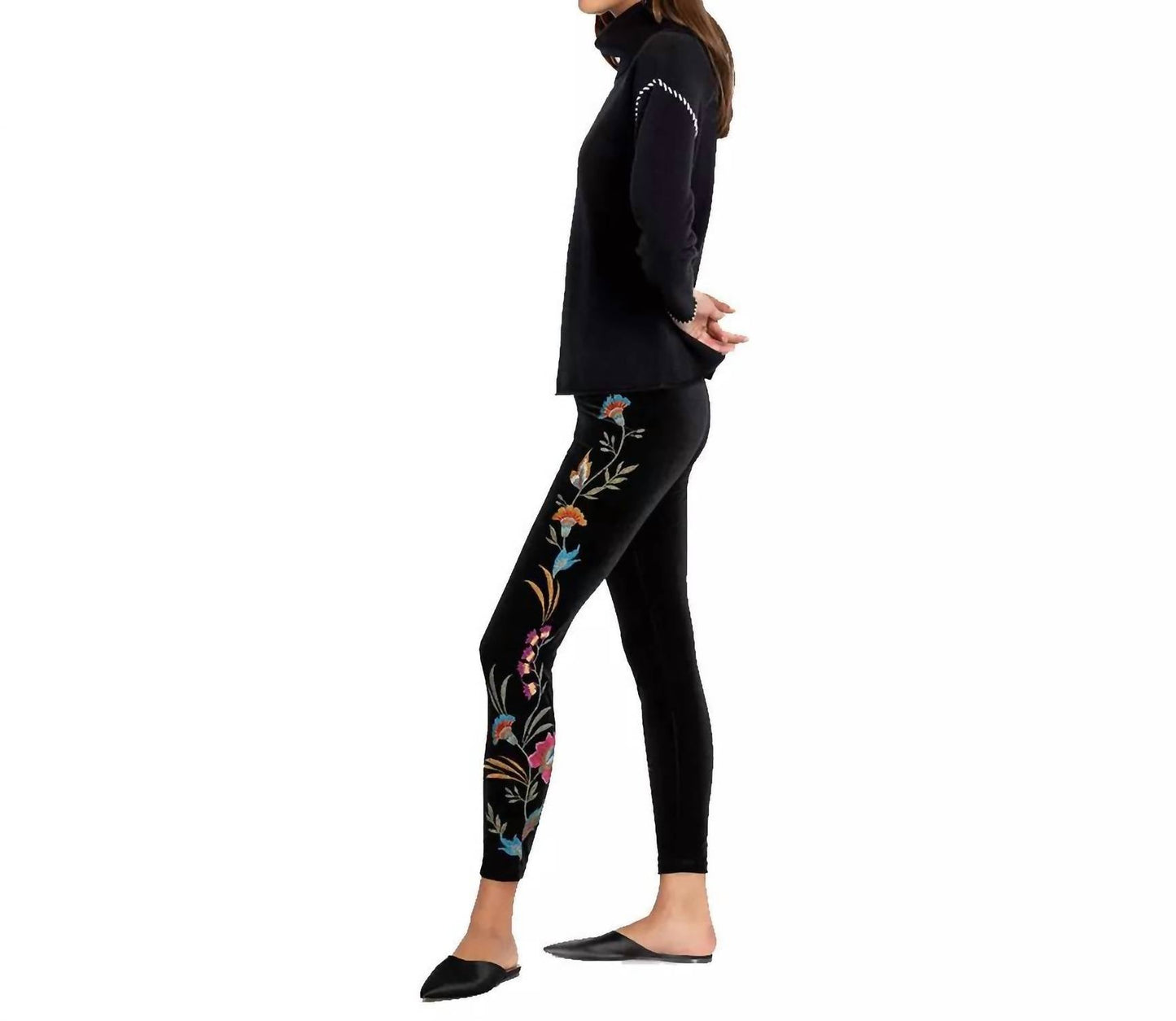 Johnny Was - Sidonia Velvet Floral Embroidery Pant