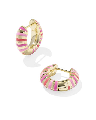 Kendra Scott - Brincos Huggie Esmaltados Mikki Gold Femininos