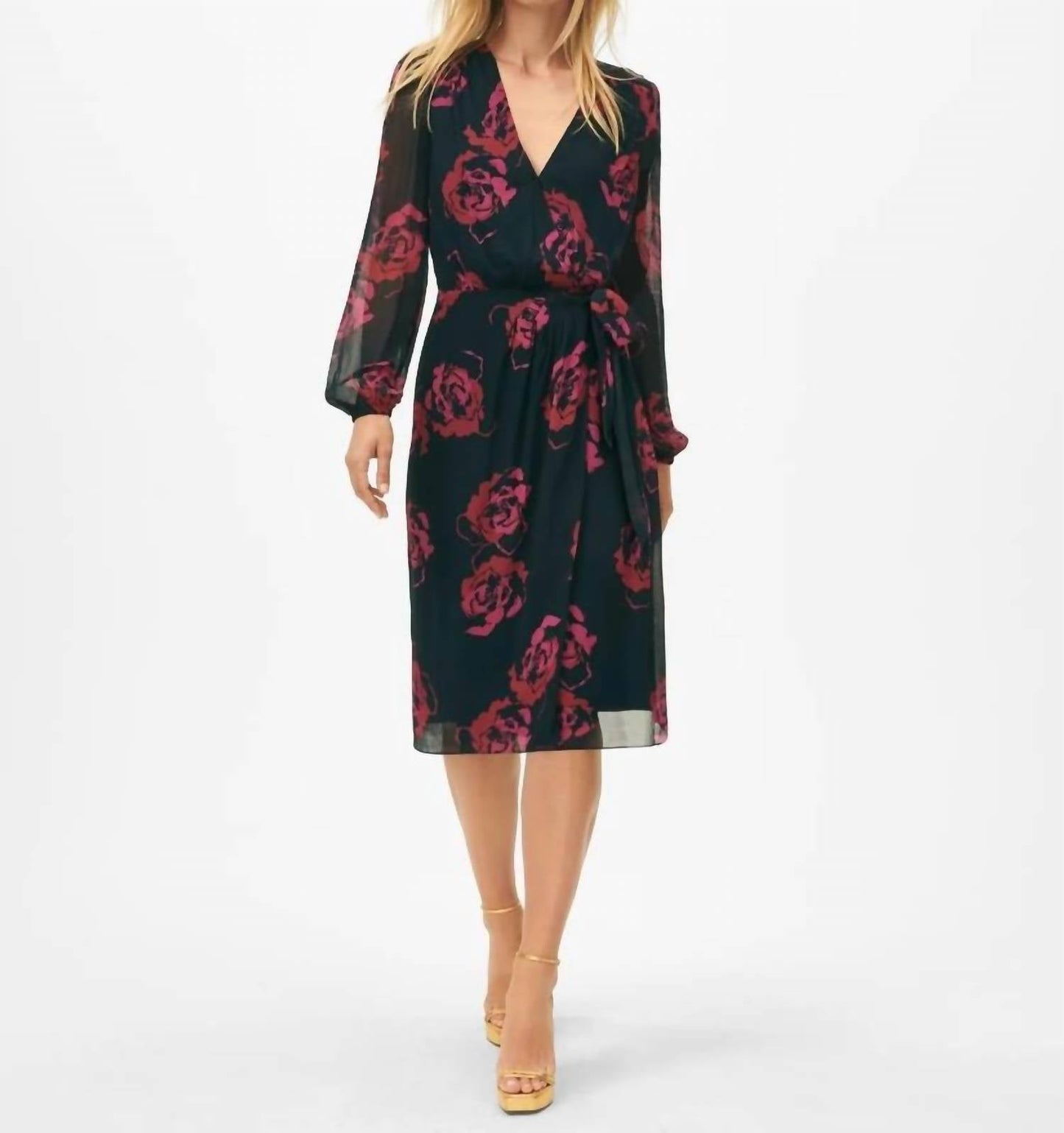Brooks Brothers - Rose Wrap Chiffon Dress
