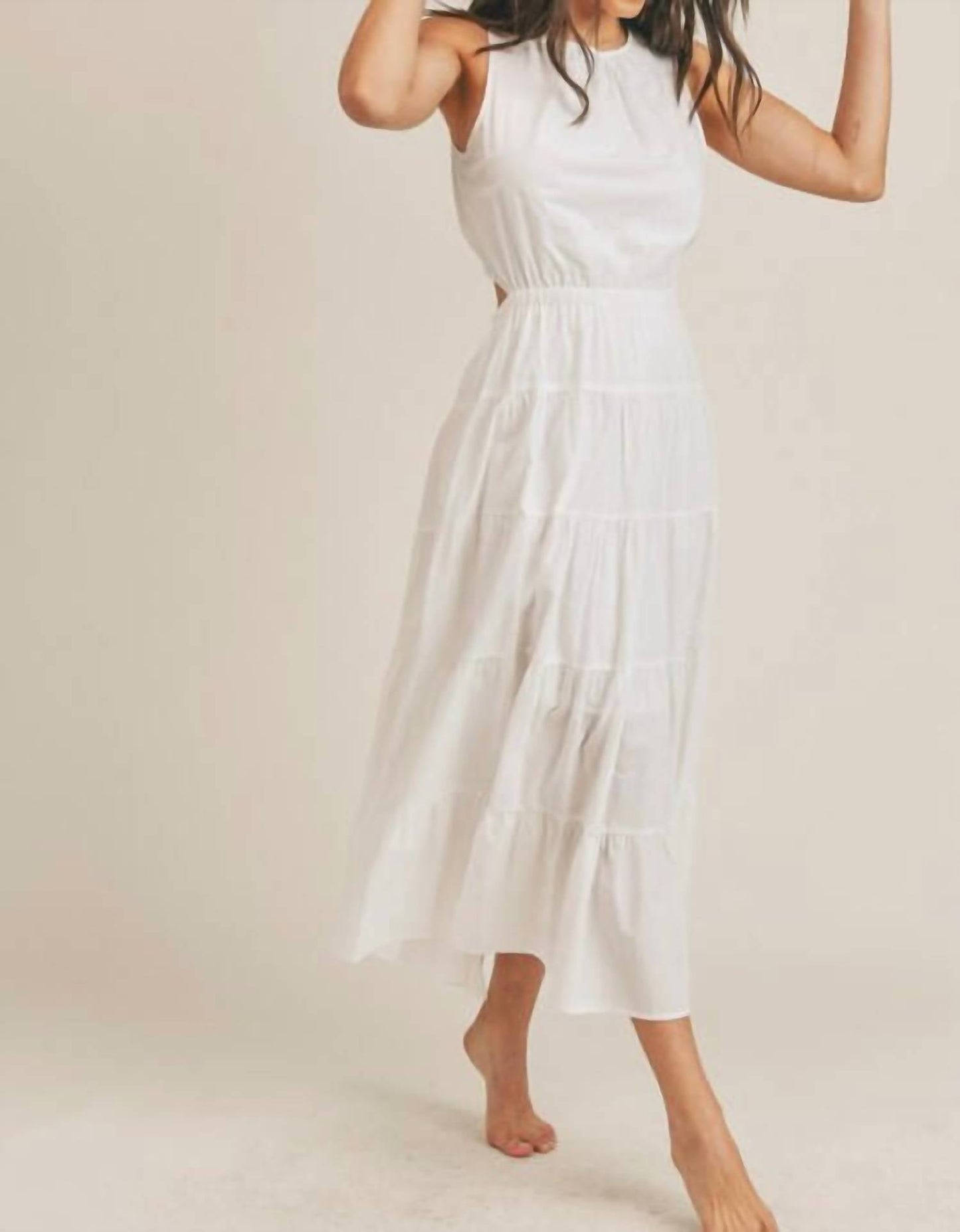 &amp;Merci - Vestido longo com recorte lateral e cós elástico