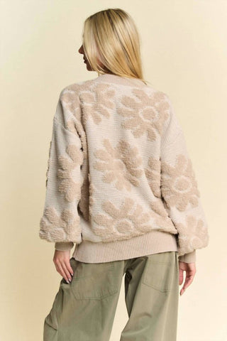 Davi & Dani - Flower Texture Sweater