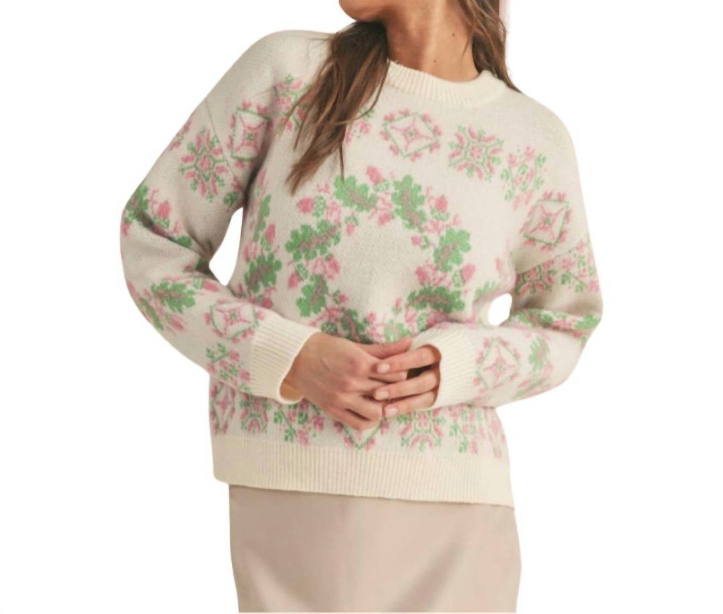 &Merci - Mixed Knit Faire Isle Sweater