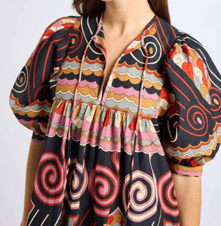 Mille - Vestido Açafrão Estampa Mear