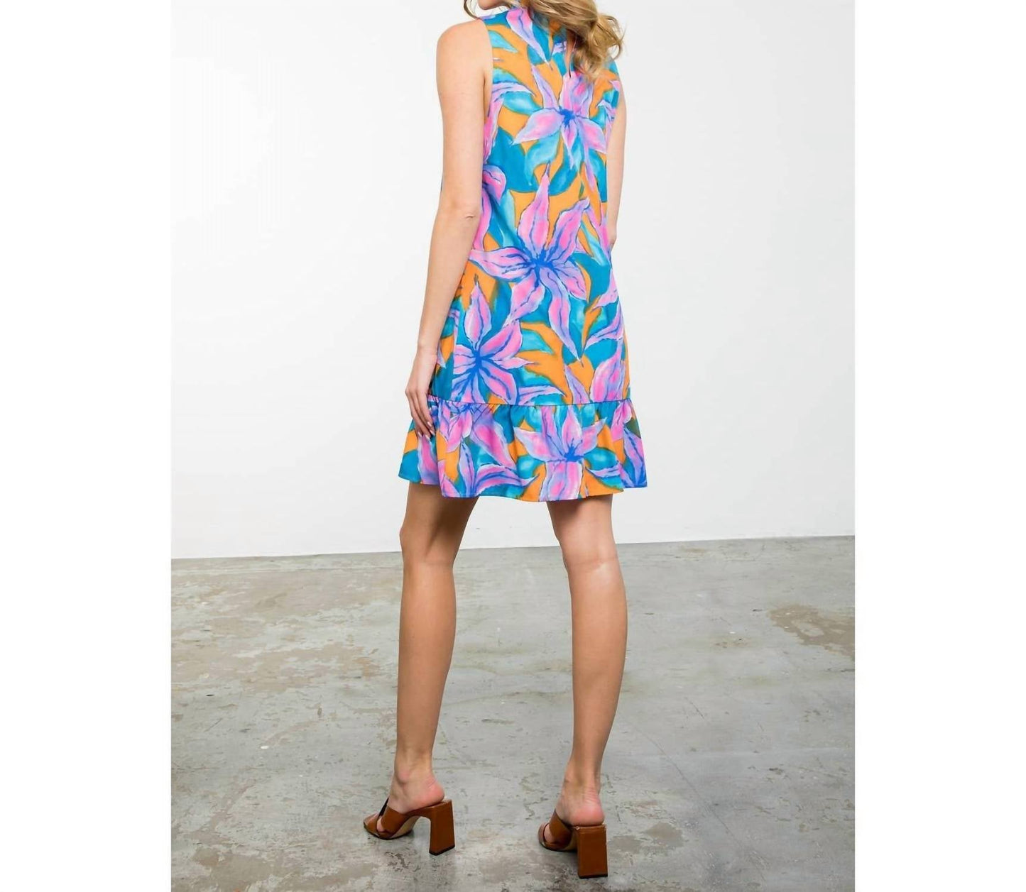 Thml - Vestido feminino sem mangas com estampa floral