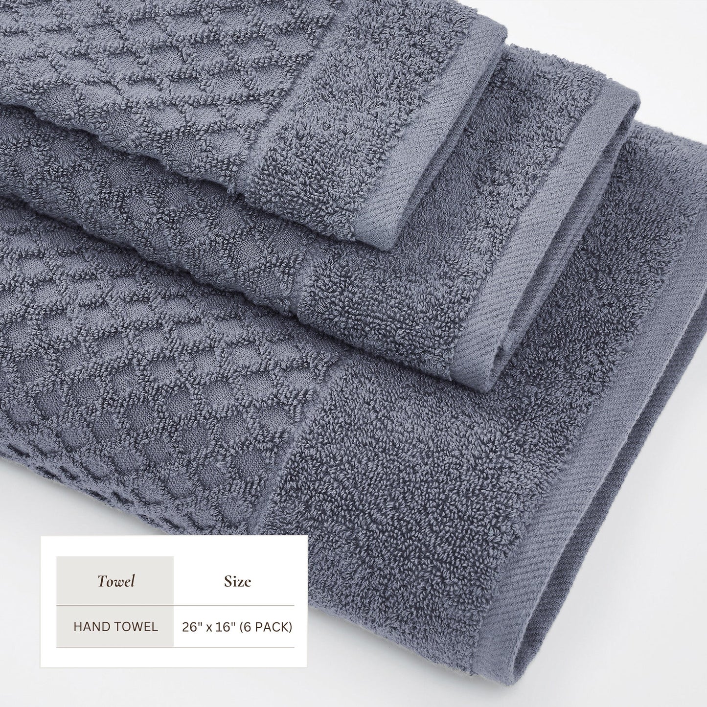 Cotton Diamond Waffle Weave Bath Towel Set - Grayson Collection