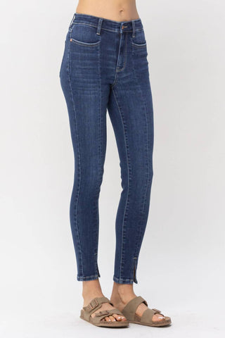 Judy Blue - Calça jeans skinny com cintura alta e fenda frontal