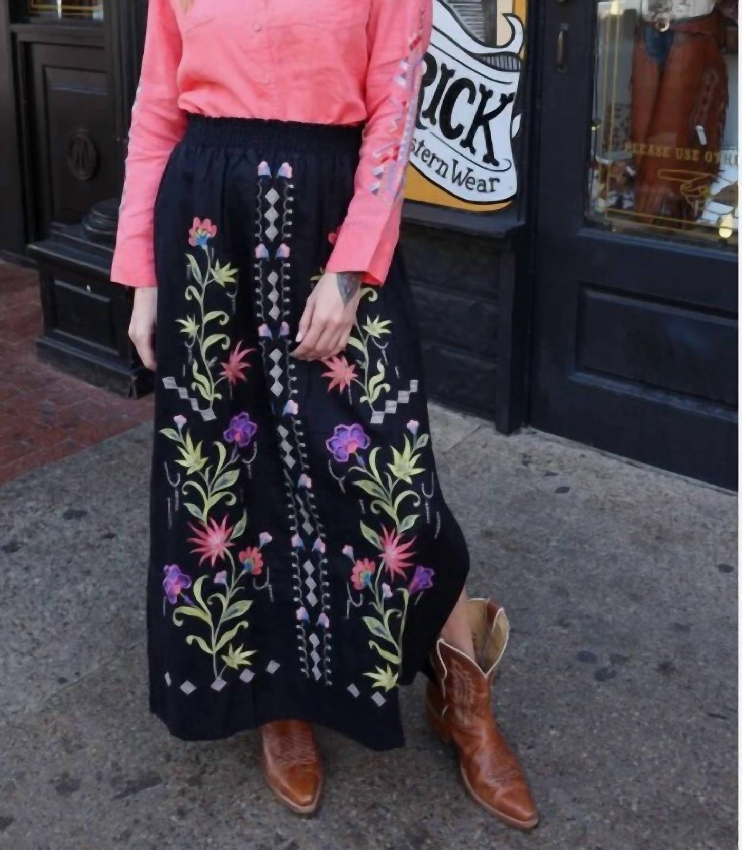 Johnny Was - Calista High Slit Linen Skirt