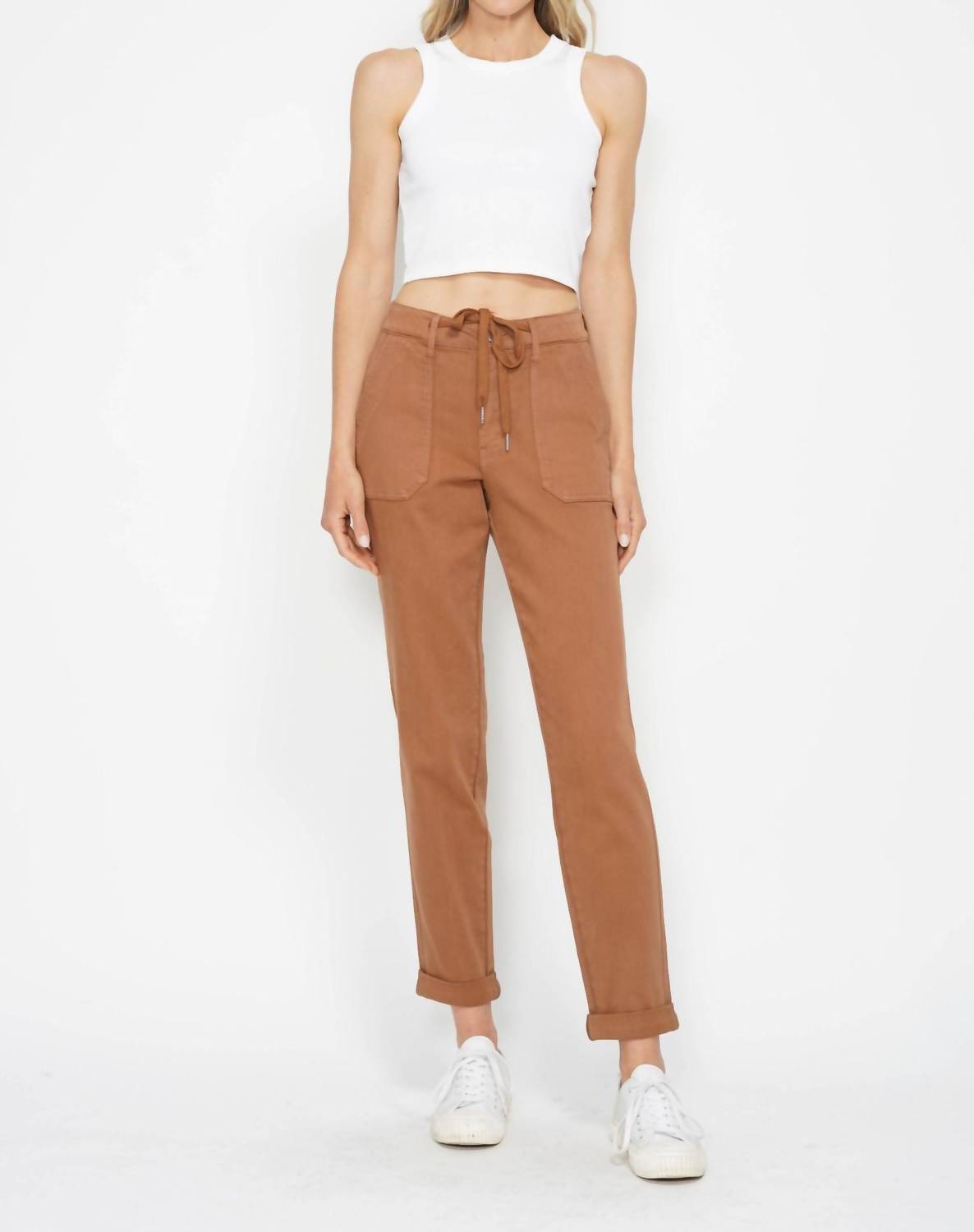 Judy Blue - High Waist Dyed Cuffed Jogger Pants