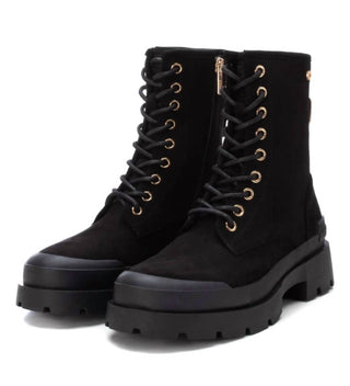 Xti - Botas femininas de camurça com cadarço