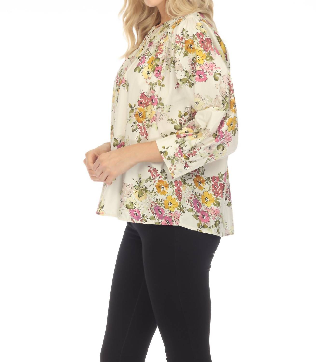 Johnny Was - Jade Love Isabella Floral 3/4 Sleeve Blouse