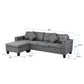 Modern Sectional Sofa Set with L Shape Chaise Lounge and Cup Holders