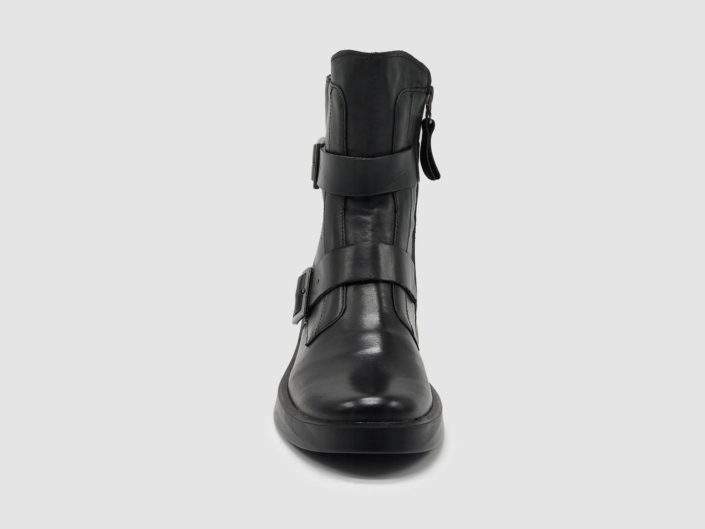Kcr Group - Women's Mid Buckle Leather Boots