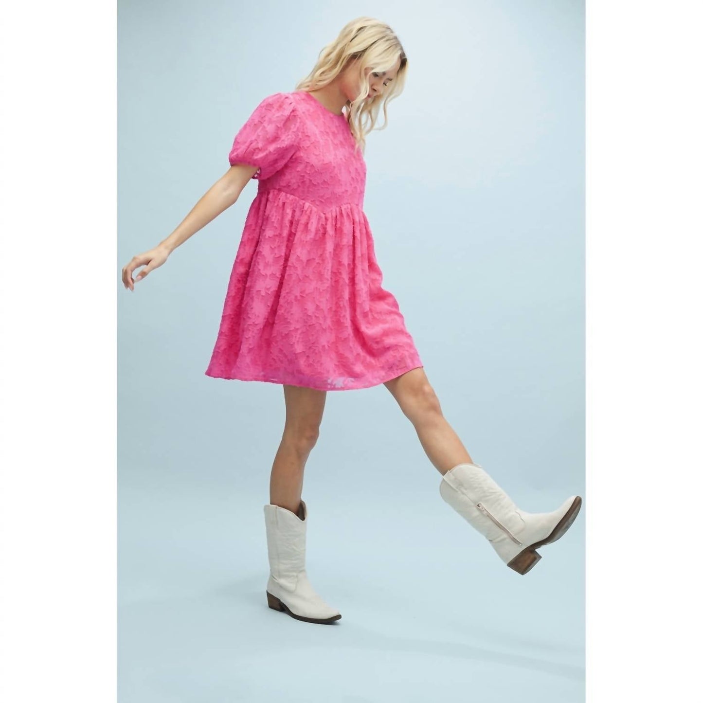 Wishlist - Textured Short Babydoll Dress