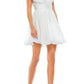Ieena For Mac Duggal - Ruffle Shoulder Empire Waist Deep V-neck Dress
