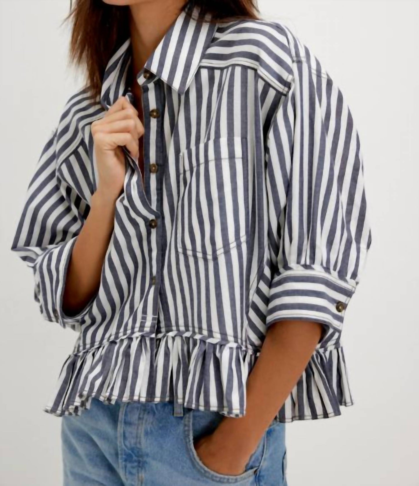Free People - Bailey Stripe Shirt Top