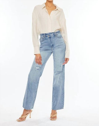 Kancan - Calça Jeans Reta e Larga dos Anos 90