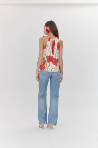 Adelyn Rae - Anaia Abstract Rose Print Side Tie Top