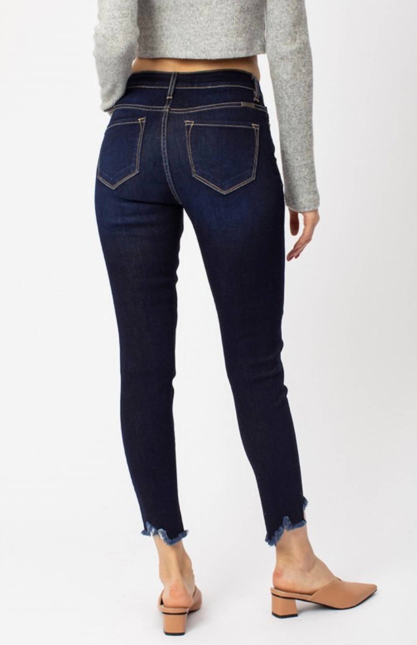 Kancan - High Rise Hem Detail Jean