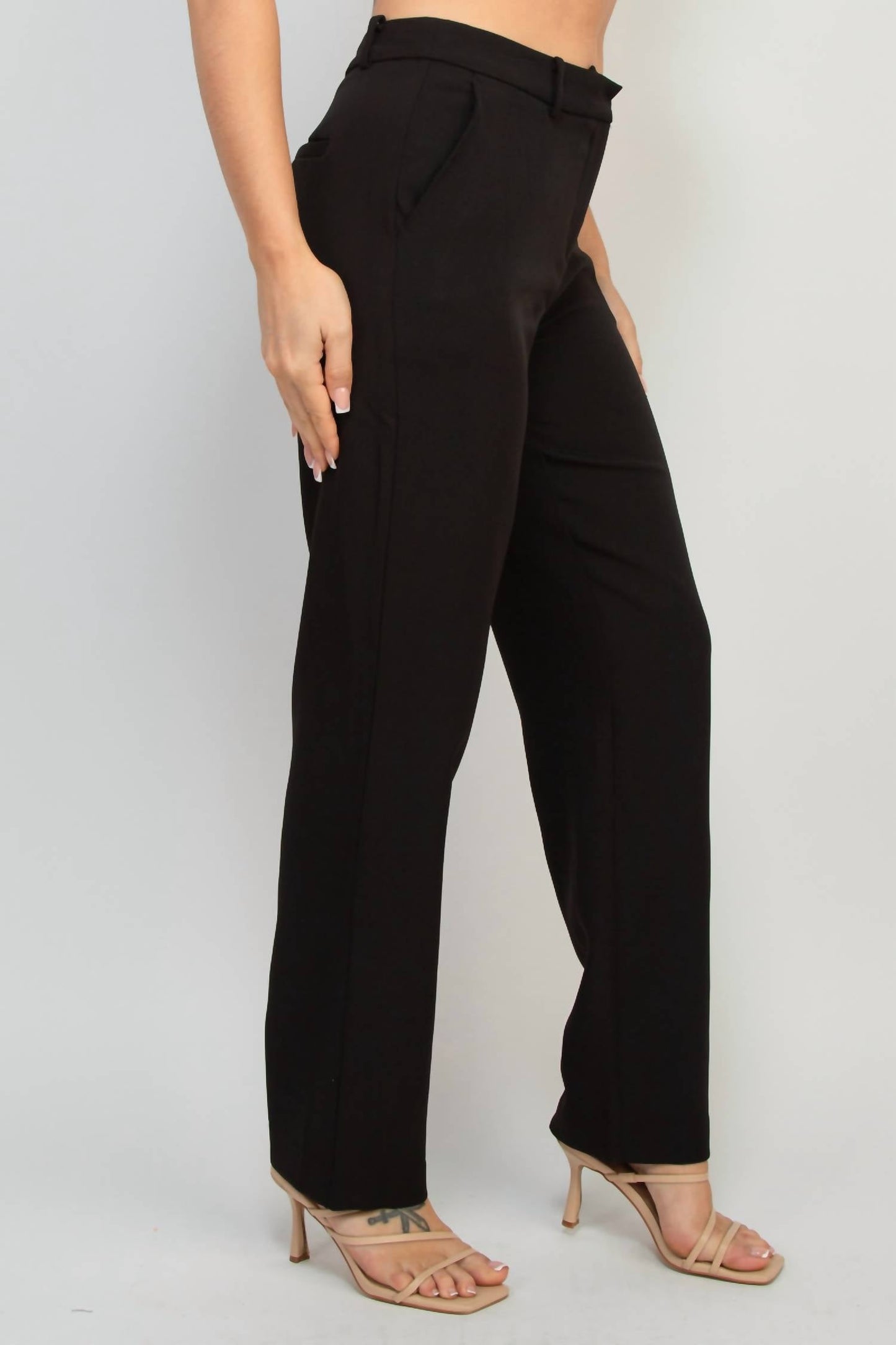 A.C.G. Los Angeles - Mid Rise Dressy Pants With Pockets On Sides