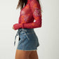 Free People - Charlie Printed Mesh Top