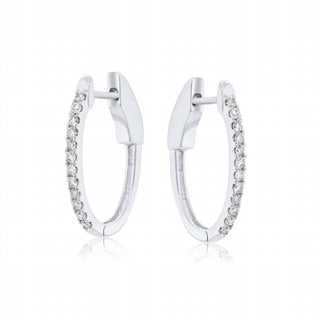 Diana M Jewels - Brincos de argola oval com diamante de 0,25 cts