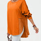 Double Take - Full Size Long Sleeve High-low T-shirt