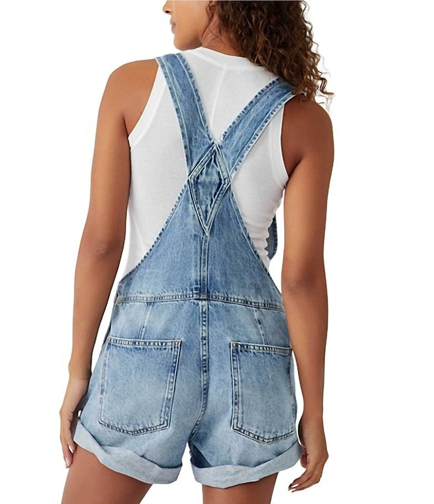 Free People - Ziggy Square Neck Shortall Overalls