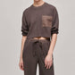 Atm - Oversized Cropped Long Sleeve Top