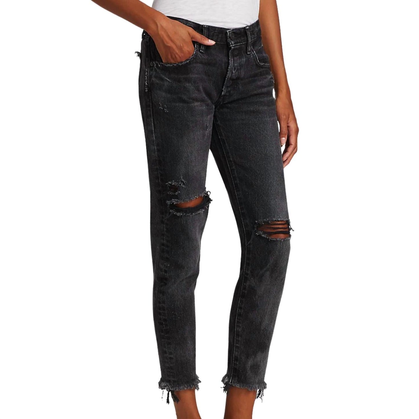 Moussy - Bettie Distressed Tapered Jeans