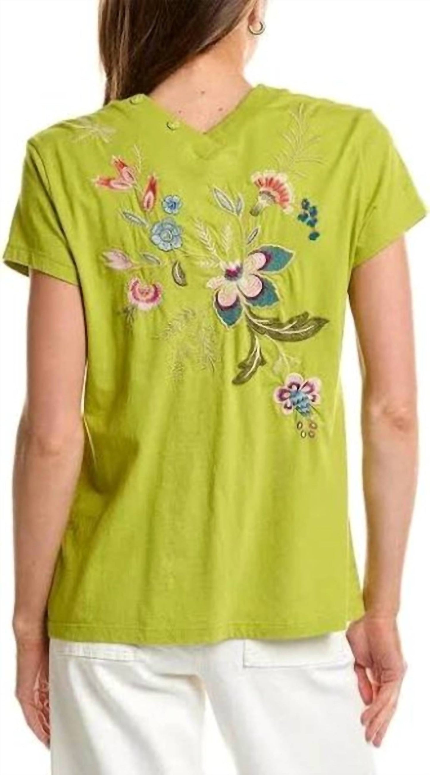 Johnny Was - BUTTON NECK KNIT TEE