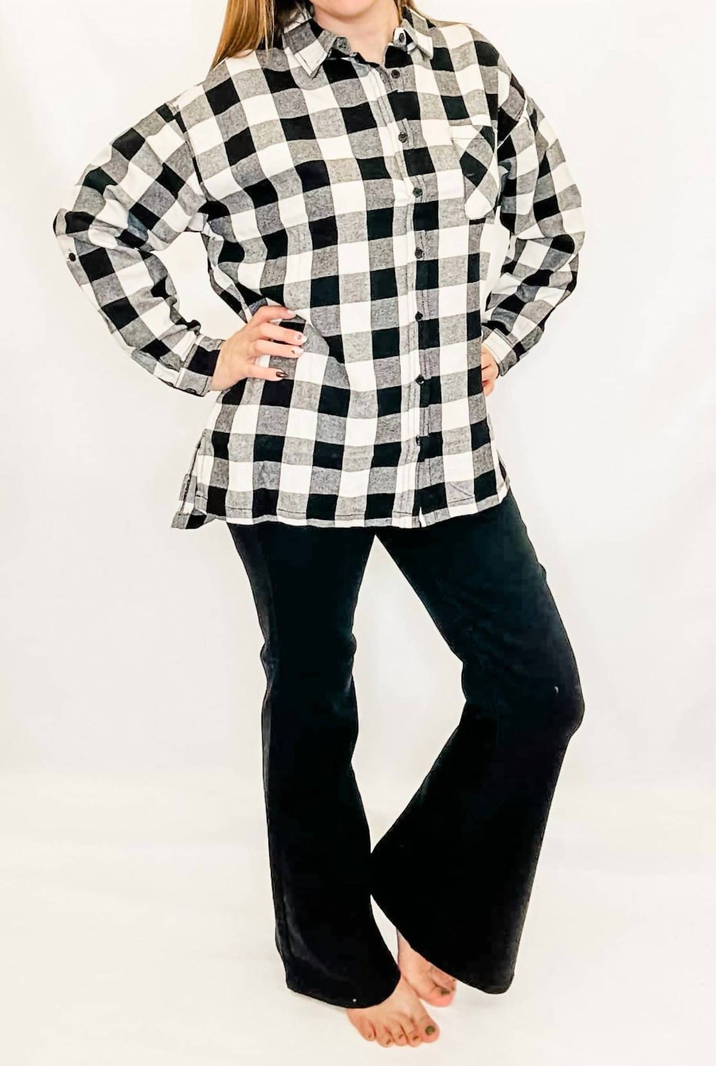 Risen - Women's High Rise Button Fly Flare Jeans