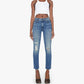 Mother - Mid Rise Dazzler Ankle Fray Jean