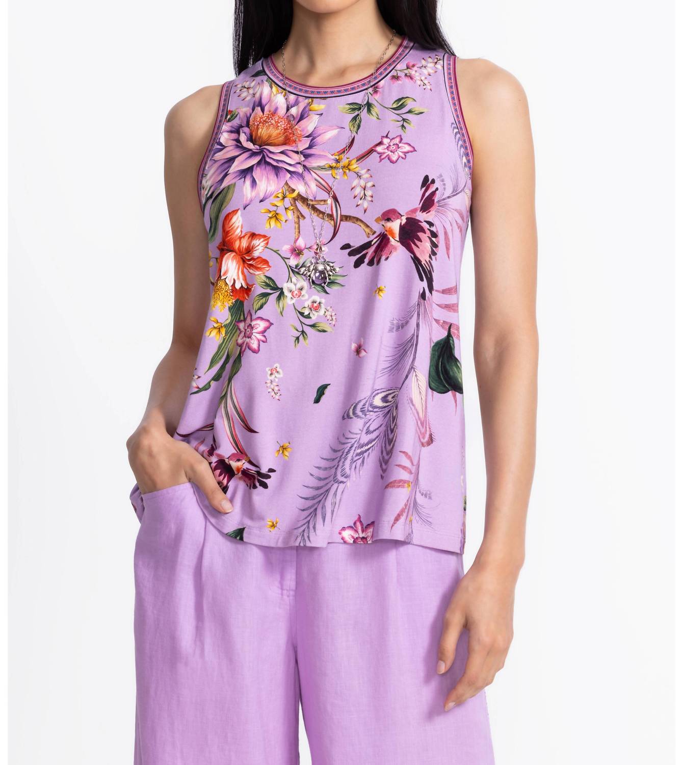 Johnny Was - The Jaine Favorite Crew Neck Swing Tank