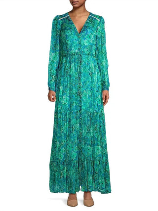 Johnny Was - Vestido longo de seda Raquel