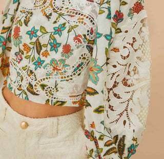 Farm Rio - BOTANICALS LACE BLOUSE