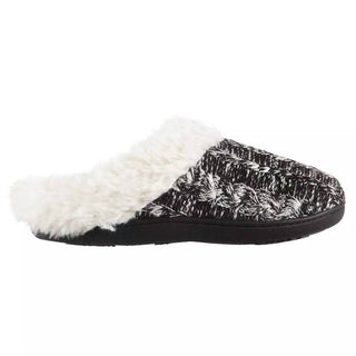 Isotoner - Pantufas femininas de malha grossa Erin com capuz