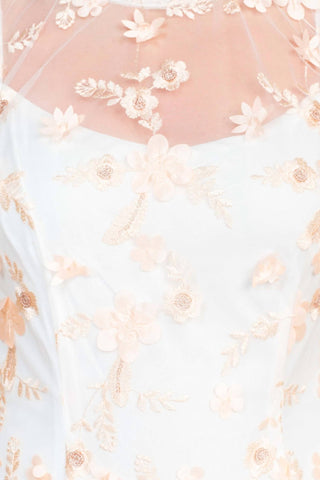 Adrianna Papell - Vestido de malha com decote em V e bordado floral