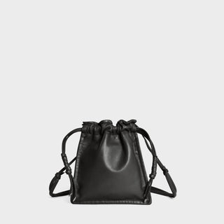 Lemiz - Bolsa feminina mini Bowie com cordão e tiracolo de couro