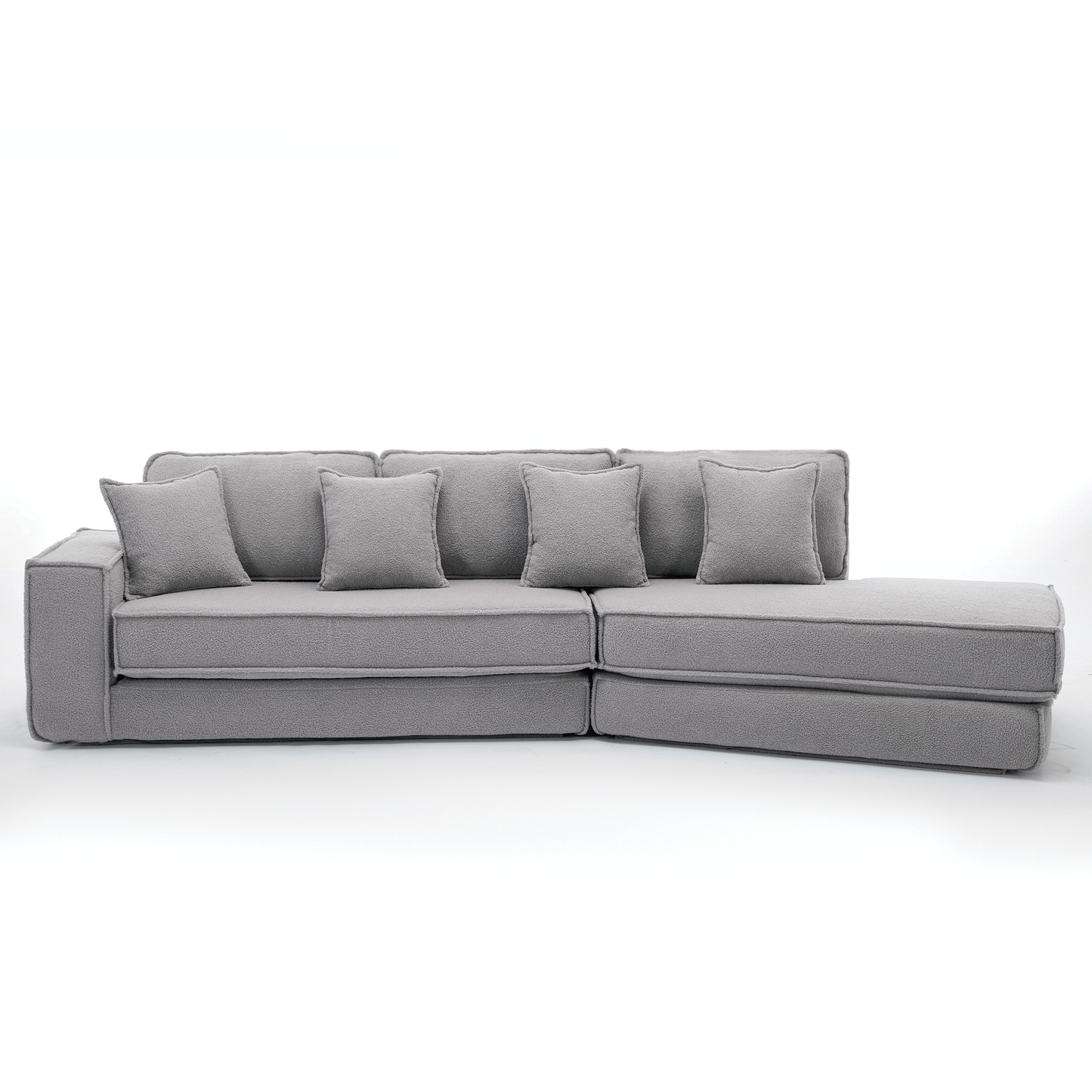 Folding Convertible 3-Seat Sleeper Sofa Bed in Gray