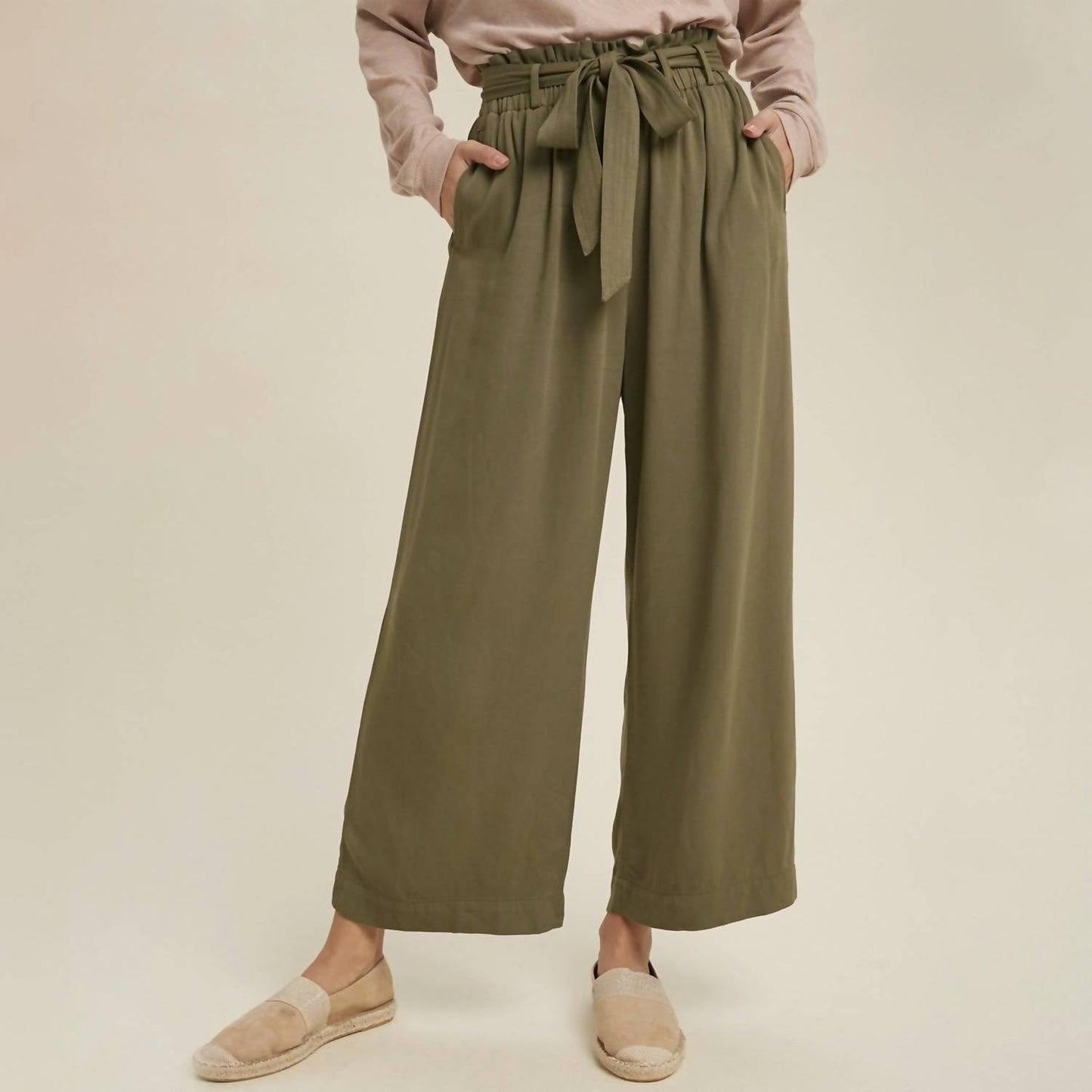 Wishlist - Belted Paperbag Pants With Pockets